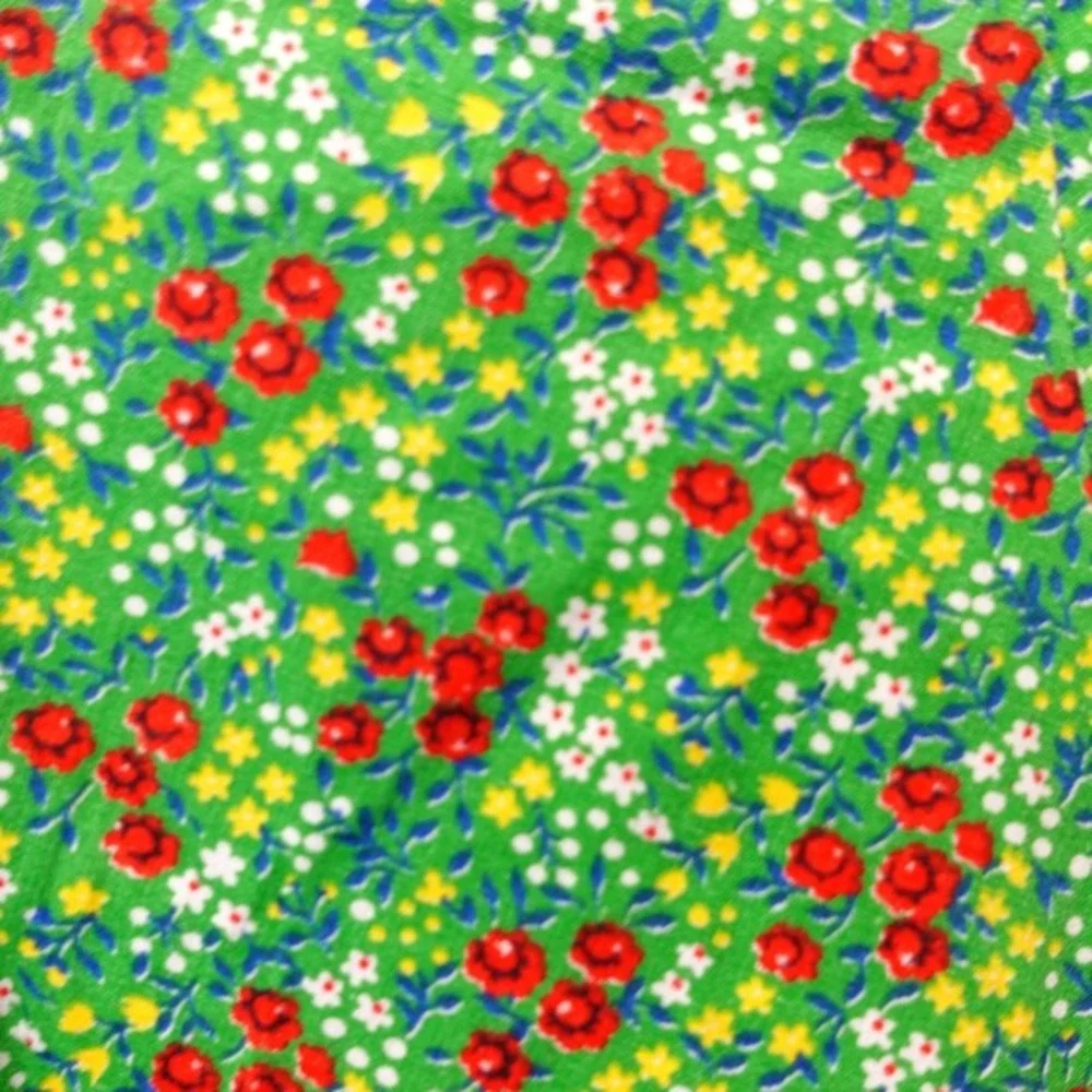 Vintage Floral Maxi Skirt Womens XS Green Ditsy Garden Tiered Boho Cottage‎ 70s